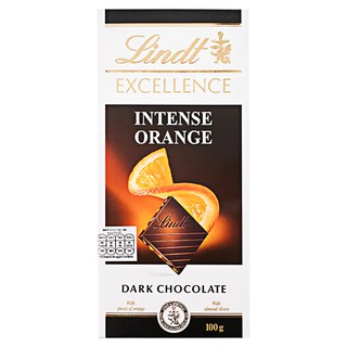 ลินด์เอ็กเซลเลนซ์ดาร์กช็อกโกแลตรสส้ม 100กรัม Lindt Excellence Orange Flavor Dark Chocolate 100g.