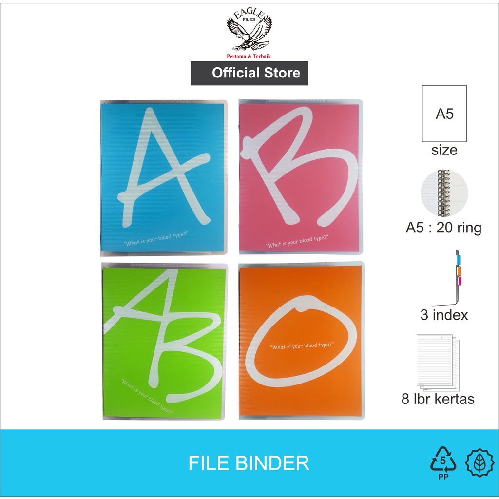 TOMEX A5 BLOOD TYPE Binder File / Binder File / Binder Note / Binder Note Book