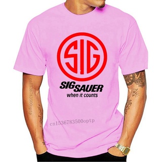 เสื้อยืดผ้าฝ้ายพิมพ์ลายแฟชั่น ใหม่ เสื้อยืด พิมพ์ลาย SIG SAUER WHEN IT COUNTS สําหรับผู้ชาย