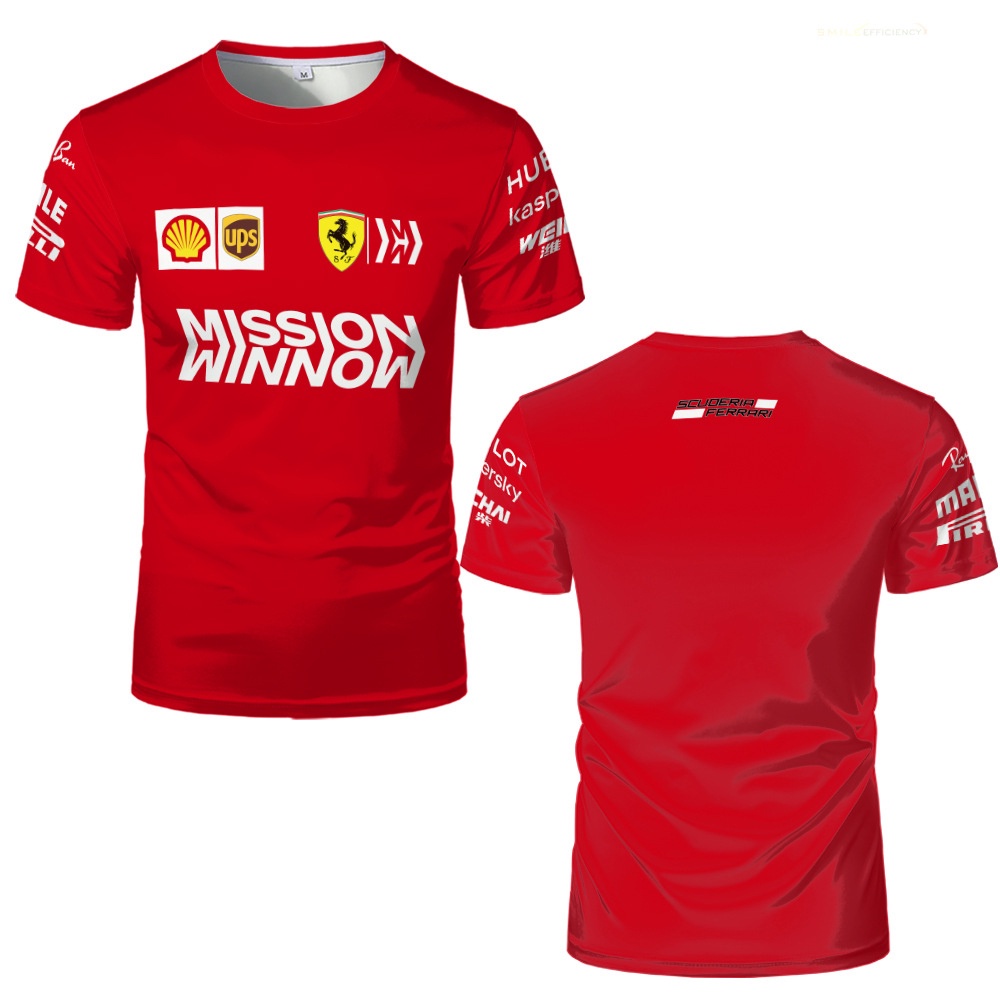 F1 ใหม่ เสื้อยืดแขนสั้น พิมพ์ลาย Ferrari Team Extreme Sports 3D โอเวอร์ไซซ์ โอเวอร์ไซซ์ แฟชั่นฤดูร้อน สําหรับผู้ชาย ผู้หญิง 2022