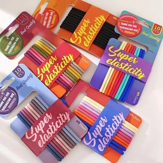 ยางรัดผมผ้าไหมซาติน 6 ชิ้น 6 สี 6BANDCOLOR ใน 1 แพ็คคุ้มสุดๆ!!!