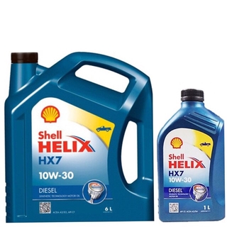 น้ำมันเครื่องครึ่งสังเคราะห์ดีเซล Shell Helix HX7 10W-30 ขนาด 6 (แถม 1 ลิตร)