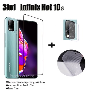 3in1 Infinix Hot 10S Tecno pova 2 Tempered Glass Infinix Hot 10 9 Play Screen Protector 2.5D 9H Protective Film