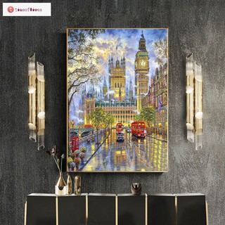 TF▶ Round Drill Diamond Embroidery London Church 5D DIY Painting Cross Stitch Crystal Mosaic Decor