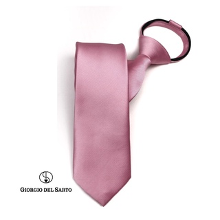 Giorgio Del Sarto Adults Zipper Tie Pink ไทซิป เนคไทสำเร็จรูปสีชมพู