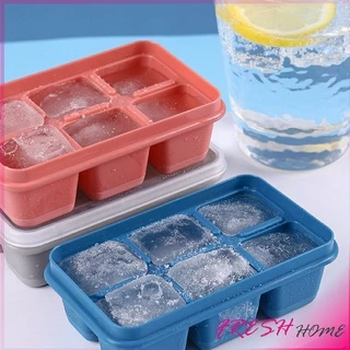 แม่พิมพ์น้ำแข็งก้อน ฝาปิด พร้อมฝา 6 ช่อง Ice tray mould