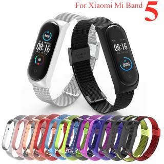 Strap for xiaomi mi band 5 stainless steel strap mi5 bracelet metal wrist band for miband 5 replacement bracelet for mi band 5