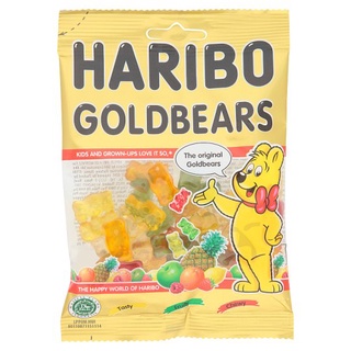 🔥HOT🔥 ฮาริโบ้ โกลด์แบร์ส วุ้นเจลาตินสำเร็จรูป กลิ่นผลไม้รวม รูปหมี 80กรัม Haribo Goldbears Mix Fruit Flavour Jelly Candy