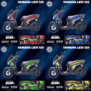 สติกเกอร์รูปลอก สีวาว สําหรับรถจักรยานยนต์ Yamaha Lexi 125 Variation Ar - 68