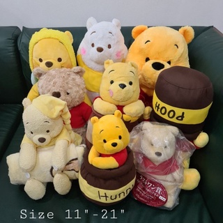 🐻ตุ๊กตาหมีพูห์ และผองเพื่อน (WinnieThe Pooh) ลิขสิทธิ์นำเข้าจากญี่ปุ่น ไซส์ใหญ่ ป้ายห้อยทุกตัว ขนาด 11-21 นื้ว