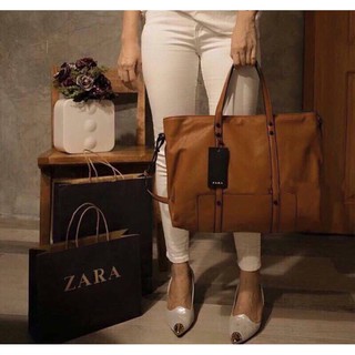 Zara: Trf Leather Tote Bag