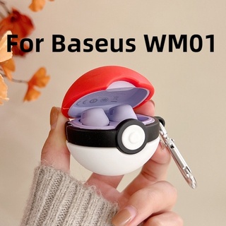 เคสหูฟังซิลิโคน กันกระแทก ลาย Poké Ball น่ารัก สําหรับ Baseus WM01 Encok Mini WM01