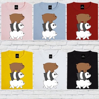 เสื้อยืดแขนสั้นพิมพ์ลายกราฟฟิค We BARE BEARS แฟชั่น Oversize/Couple/Plus Size/Unisex