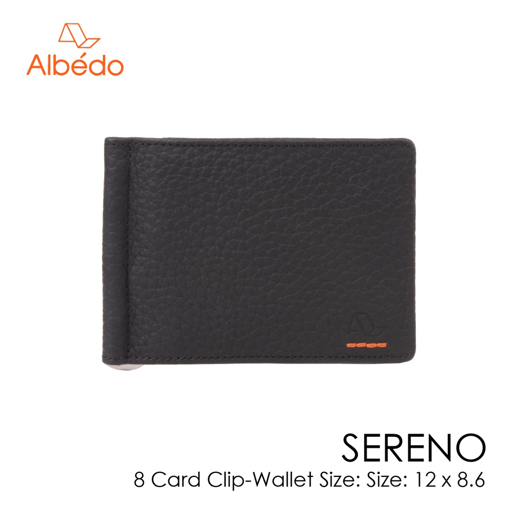 [Albedo] SERENO 8 CARD CLIP WALLET กระเป๋าสตางค์ แบบคลิปหนีบธนบัตร หนังแท้ รุ่น SERENO - SR01099