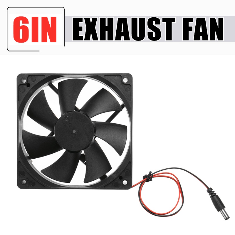 พัดลมดูดอากาศ RV Solar Exhaust Fan 50W 6 Inch Mini Ventilator IP65 Waterproof Solar Panel
