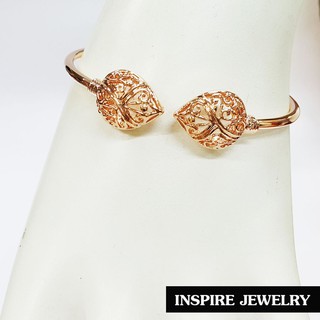 Inspire Jewelry กำไลหลอดต่อลายหัวบัวตูม ฉลุลาย