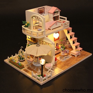 DIY 3D Educational Doll House Dust Cover Children New Year Christmas Gift Dollhouse Handmade Building Kit