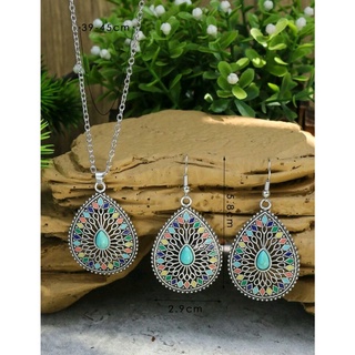 Set สร้อยคอแฟชั่นต่างหูโบฮีเมีย Bohemian Jewelry Set ส่งจากไทย