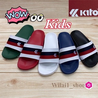 Kito  AH 133 C รองเท้าแตะสวมเด็ก (31-35) สีดำ/กรม/ขาว/แดง/เขียว