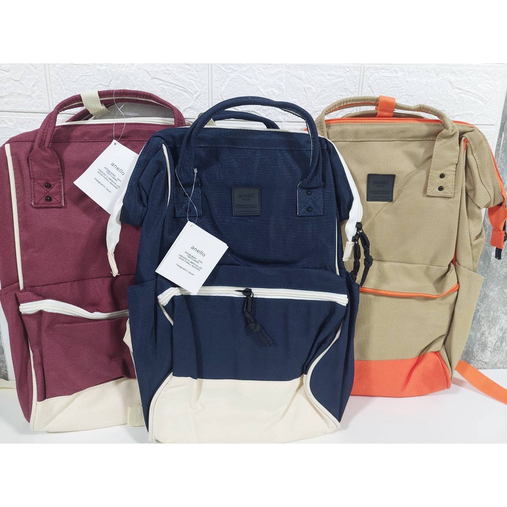 กระเป๋าเป้ anello รุ่นผ้า Canvas Backpack เป้สะพายหลัง 100% พร้อมส่ง คลังปทุมธานี