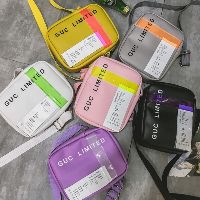 พร้อมส่ง !! GUC LIMITED กระเป๋าสะพายข้าง ด้านหน้าคาดด้วยเส้นสีเท่ไม่ซ้ำไคร (B471)