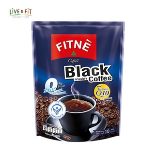 FITNE ฟิตเน่ แบล็ค คอฟฟี่ กาแฟดำปรุงสำเร็จชนิดผง ผสมโคเอ็นไซม์ คิวเท็น ขนาด 10 ซอง [ 1 ถุง ]