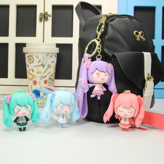 พวงกุญแจ จี้ตุ๊กตา Hatsune Miku น่ารัก 4 แบบ เครื่องประดับแฟชั่น สําหรับแขวนกระเป๋าเป้สะพายหลัง เพื่อน