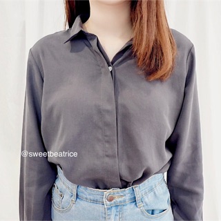 พร้อมส่ง 🎀 เสื้อเชิ้ตผ้านิ่ม เสื้อเชิ้ตสไตล์เกาหลี Sweet Beatrice 🎀 Daily basic blouse - BL01