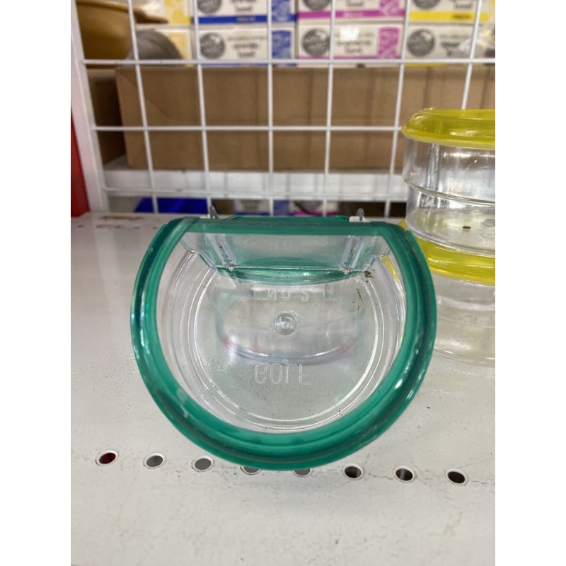 ถ้วยใส่ น้ำ อาหาร นก แบบใส หลายสี