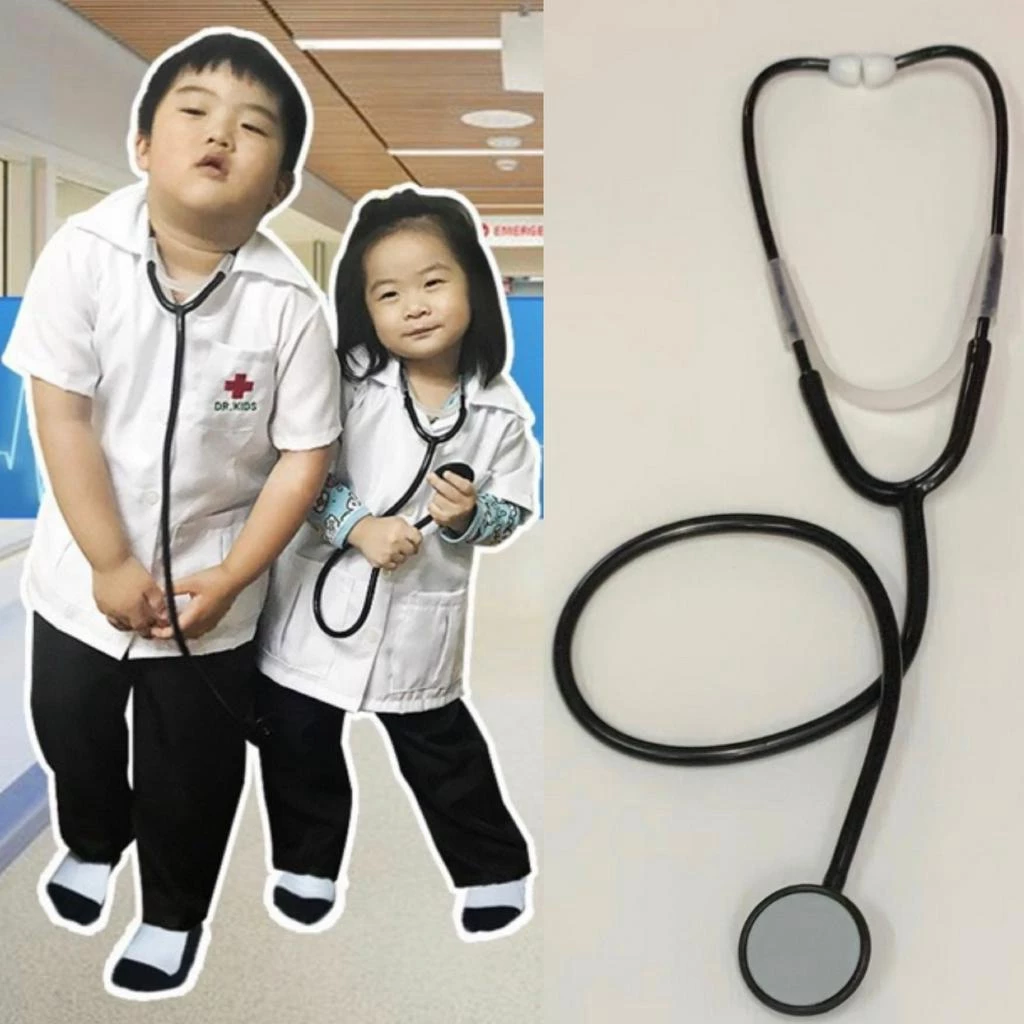 หูฟังคุณหมอของเล่น ที่ตรวจหัวใจของเล่น ชุดอาชีพเด็ก
