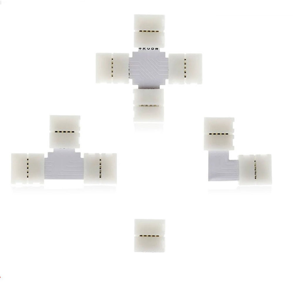10pcs ฟรีบัดกรี Led Connector 2PIN 3PIN 4PIN 5PIN L/T/X รูปร่างมุมสําหรับ 10 มม.RGB RGBW RGBWW Led S