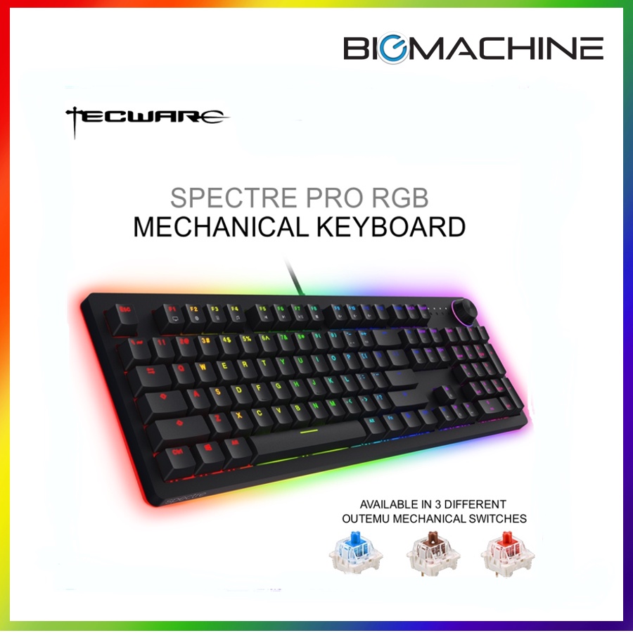 Tecware คีย์บอร์ดเล่นเกม Spectre Pro RGB Backlit Mechanical