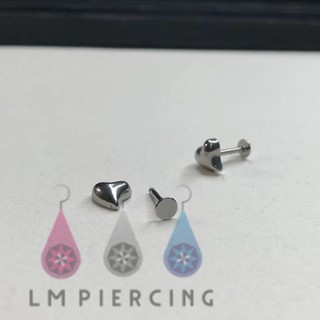 Korea style  heart shape earring จิวเกาหลี*ลายหัวใจ*ขนาด7mm.ก้าน 1.2 mm. น่ารักมาก (ราคาต่อ 1 ข้าง)