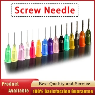 10Pcs สกรูหัวฉีดเข็มพลาสติกเหล็ก หัวเข็มหยอดกาว ปลายสแตนเลส เข็มหยอดของเหลว วัสดุสิ้นเปลือง Dispenser อุปกรณ์เสริม 14G/15G/16G/ 17G/18G/19G/20G/21G/22G/23G/25G