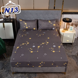 N13 ผ้าปูที่นอน ยางรัดรอบเตียง 360 องศา (ยังไม่รวมปลอกหมอน) มีไซส์ 3.5ฟุต/5ฟุต/6ฟุต ความหนา 22ซม.สวมใส่สบายไม่หลุดง่าย