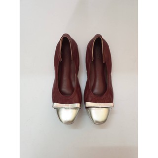 Panistashoes รองเท้าคัชชูหนังแกะ รุ่น Calla Flat - Antique Ruby