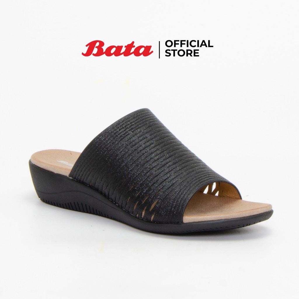 Bata Women's Mules Flats รองเท้าส้นแบนสำหรับผู้หญิง รุ่น Mermaid สีดำ 6616758