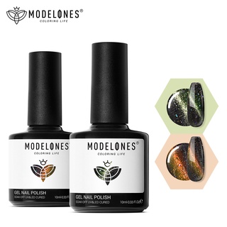 Modelones สีทาเล็บ ยาทาเล็บ สีทาเล็บกึ่งเจล ี7มล ติดทนนาน เม็ดสีแน่น 3D Magnetic Gel Nail Polish UV Glitter Color Gel