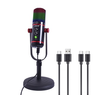 OKER MIC-2022 Condencer Microphone USB+USB-C ไมค์คอนเดนเซอร์รองรับมือถือและPC