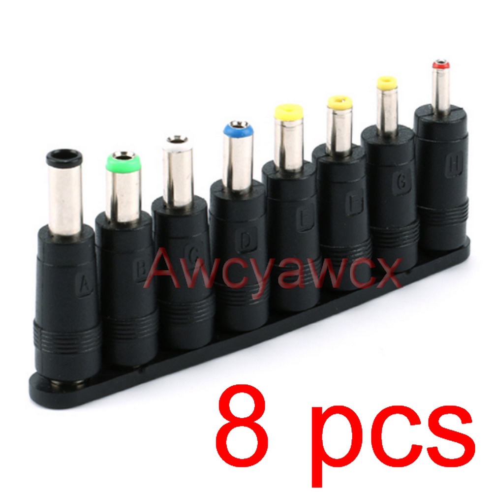ชุดอะแดปเตอร์เชื่อมต่อพาวเวอร์ซัพพลาย DC AC ขนาด 5.5 มม. X 2.1 มม. สําหรับแล็ปท็อป HP Asus sony Samsung 8 ชิ้น