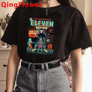 เสื้อยืดลําลอง แขนสั้น พิมพ์ลายกราฟิก Stranger Things Upside Down Eleven สไตล์ฮาราจูกุ แฟชั่นฤดูร้อน สําหรับสตรี