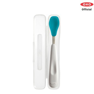 OXO Tot ช้อนป้อนอาหารเด็ก แบบพกพา สีฟ้า l On-the-Go Feeding Spoon Aqua ของแท้ 100%