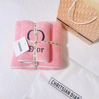 Chanel Dior Hermes Coach ชุดผ้าขนหนู (เช็ดผม35x75cm.+เช็ดตัว70x140cm.)ผ้าเช็ดตัว ผ้าเช็ดตัวใหญ่ ขนฟูหนานุ่มมาก เกรดAAA