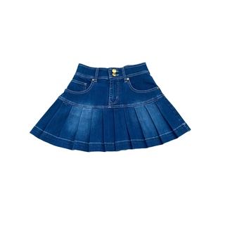 MOTTOM - SKY BLUE SKIRT สกายบลู กระโปรงผู้หญิงขาสั้น สีน้ำเงินเข้ม