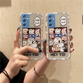 เคสโทรศัพท์ New Case Samsung Galaxy M52 5G M32 M22 4G Cartoon Snoopy Family Phone Casing Tpu Transparent Soft Cover Protective Shell เคส