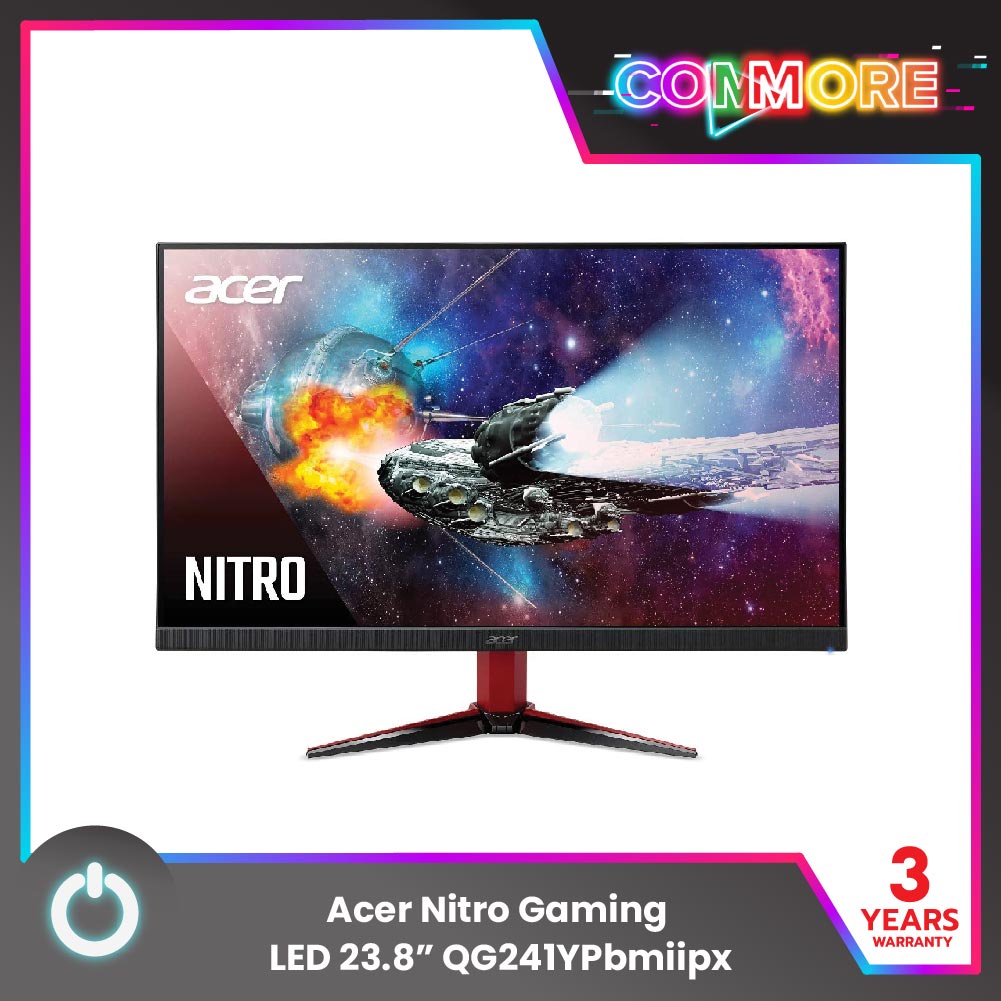 Acer Nitro Gaming LED 23.8” QG241YPbmiipx (จอคอมพิวเตอร์) ความละเอียด 1920x1080, VA, 165 Hz