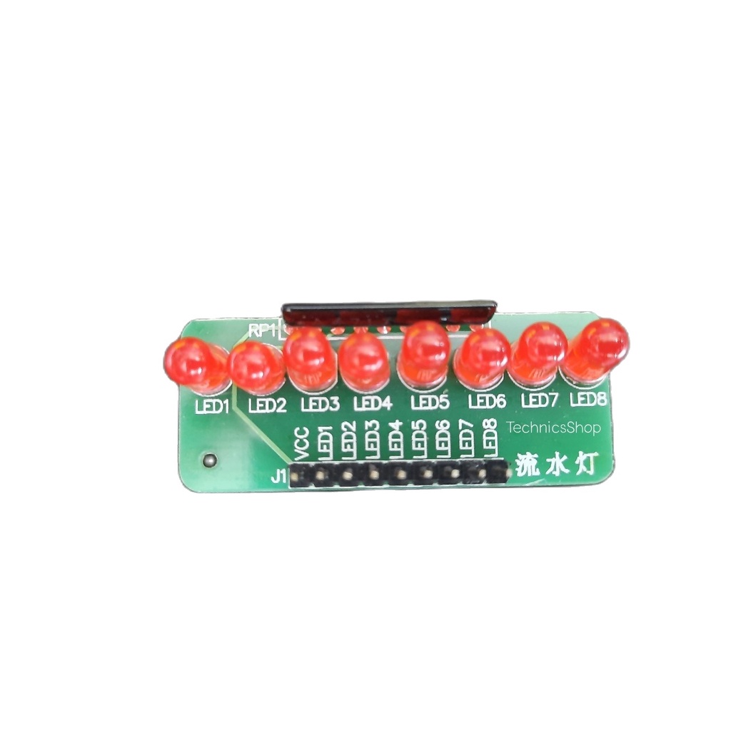 บอร์ดทดลอง LED 8 ดวง สำหรับ Arduino