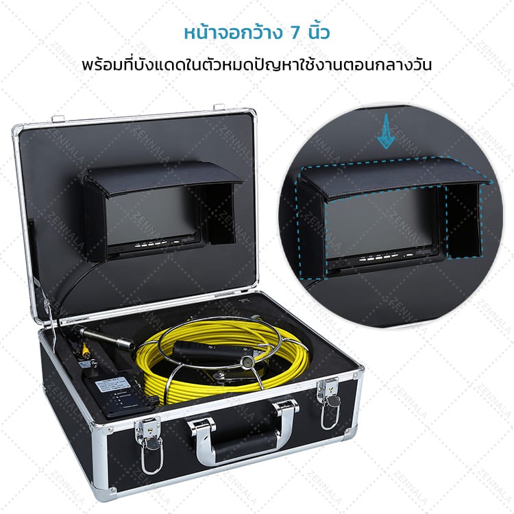 กล้องงู โรงงาน จอ7นิ้ว WF92-40M (23mm) 40m กล้องเอนโดสโคป กล้องงู จอ ...
