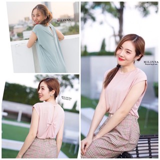 ขายถูกมาก Milinna เสื้อยืดแขนต่อผ่าหลัง CARDIGAN_NISTA​