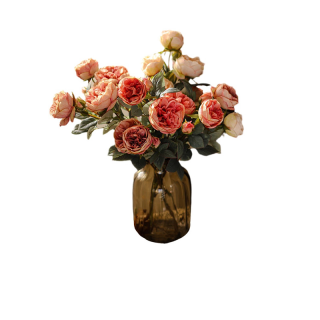 ช่อดอกกุหลาบประดิษฐ์ 3 ดอก สําหรับตกแต่งบ้าน ร้านอาหาร